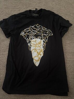 Crooks & Castles Black Tee with Gray & White Graphic